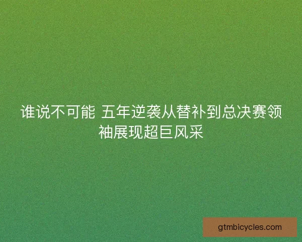 谁说不可能 五年逆袭从替补到总决赛领袖展现超巨风采
