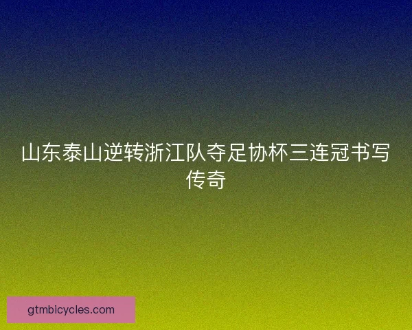 山东泰山逆转浙江队夺足协杯三连冠书写传奇