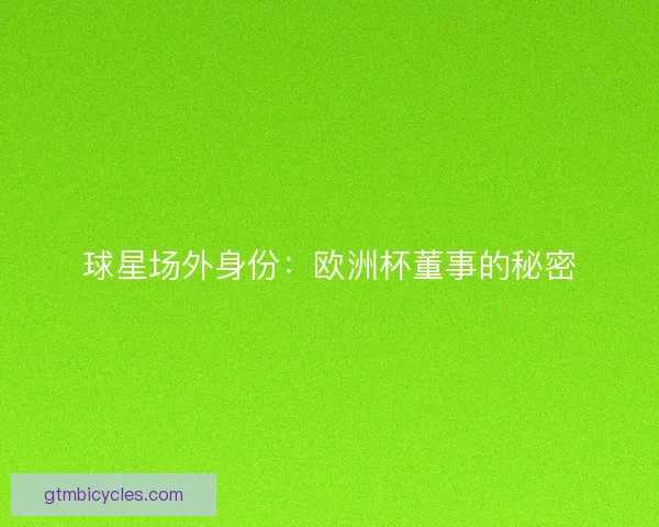 球星场外身份：欧洲杯董事的秘密